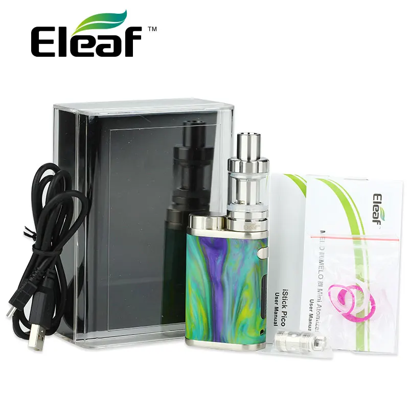 Новый оригинальный набор Eleaf iStick Pico из смолы 75 Вт с мини баком Melo 3 2 мл и модом вейп