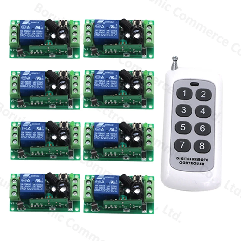 Remote Control Switch DC 12V 1 CH 10A Relay Receiver Transmitter Wireless Switch Learning Light Lamp 315/433Mhz Remote Control Switch DC 12V 1 CH 10A Relay Receiver Transmitter Wireless Switch Learning Light Lamp 315/433Mhz