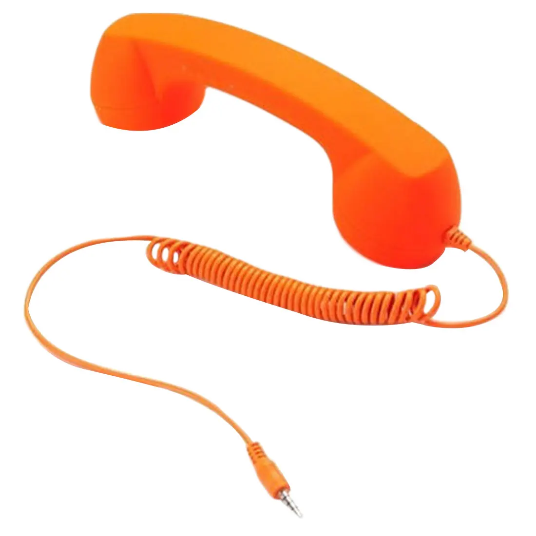 Классический ретро 3,5 мм Удобная телефонная трубка милый микрофон динамик телефонный звонок приемник для xiaomi huawei samsung iphone - Цвет: Red Orange