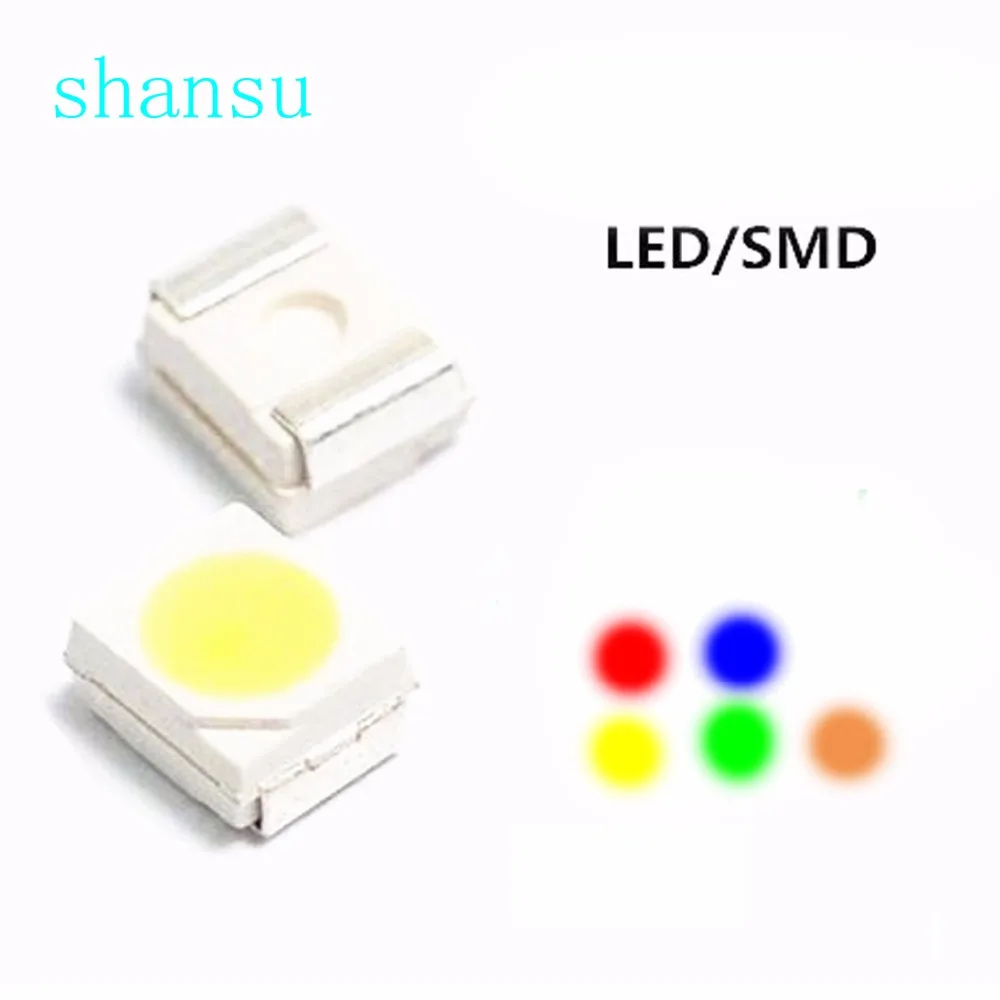 5 значений x 20 шт. = 100 (100 шт./лот) 3014 SMD светодиодные наборы красный желтый синий