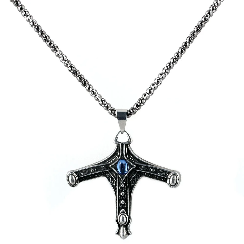 

ARPG Game BLOODBORNE Choker Necklace Vintage Cross Pendants Men Jewelry Alloy Amulet Sword Hunter Badge Design Game Accessories