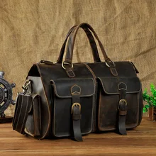 SETANPOR многофункциональная Дорожная сумка из натуральной кожи с натуральным лицевым покрытием, мужская кожаная сумка для багажа, дорожная сумка, большая сумка-тоут, сумка для выходных