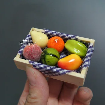 

G05-X4446 children baby gift Toy 1:12 Dollhouse mini Furniture Miniature rement-a box of furit