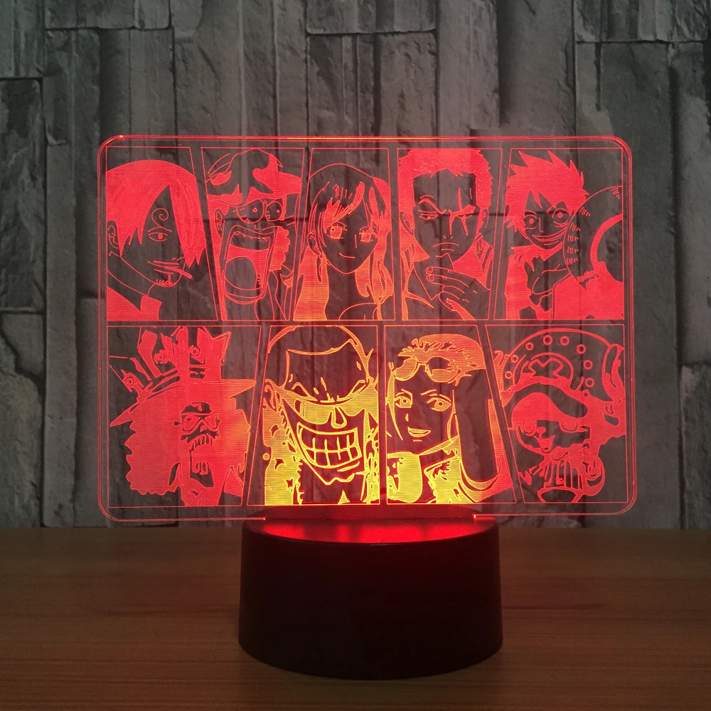 3D USB светодиод меняющий цвета ночник Рождественские мультипликационные персонажи аниме лампа атмосфера романтические подарки Настольная лампа Декор