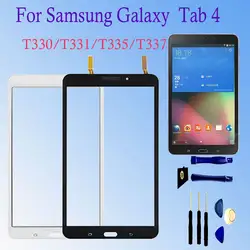 Для Samsung Galaxy Tab 4 8,0 T330 T331 T332 T335 T337 Сенсорный экран Панель спереди Стекло Сенсор Запчасти планшета ЖК-дисплей