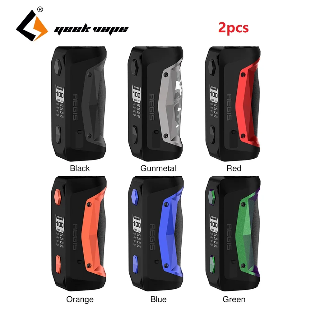 2 шт./упак. 100 Вт Geekvape Aegis Solo MOD с новейшим чипсетом, питание от 18650 батареи Mod Box Geekvape Aegis VS Drag 2/Drag mini