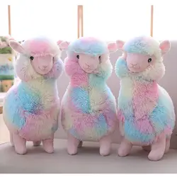 Милые Радуга овечья плюшевая игрушка 30 см Животные Альпака DollsSoft хлопок детские Brinquedos Для Детский подарок