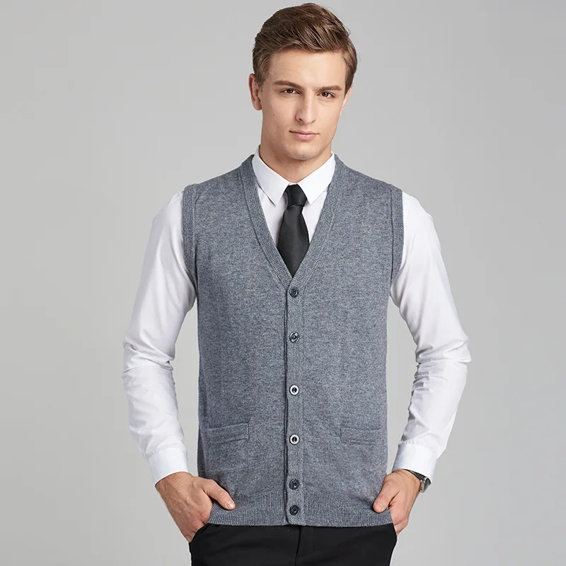 autumn men's vest sweater casual cardigan classic home daddy