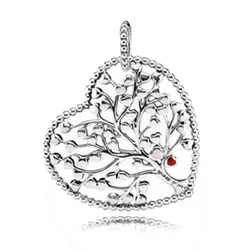 Модные 925 пробы серебро бусы в форме сердца дерево любви Подвеска Шарм Fit оригинальный ожерелье Pandora Для женщин Свадебная вечеринка