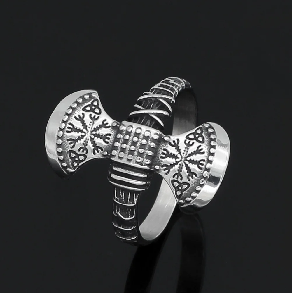 Nrodic viking Vegvisir компас топор символ Одина кольцо из нержавеющей стали|Кольца| |