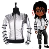 Impersonator Michael Joseph Jackson Costumes  Jacket BAD tour Silver Bodysuit Jacket Outerwear for Collection Supprise Gift 1