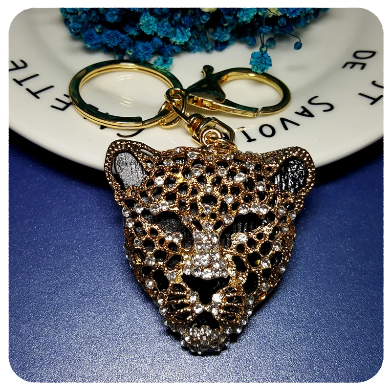 

Brand Design Leopard Head Style Handbag Charm Accessory Fantastic Key Chain Ornament Gift