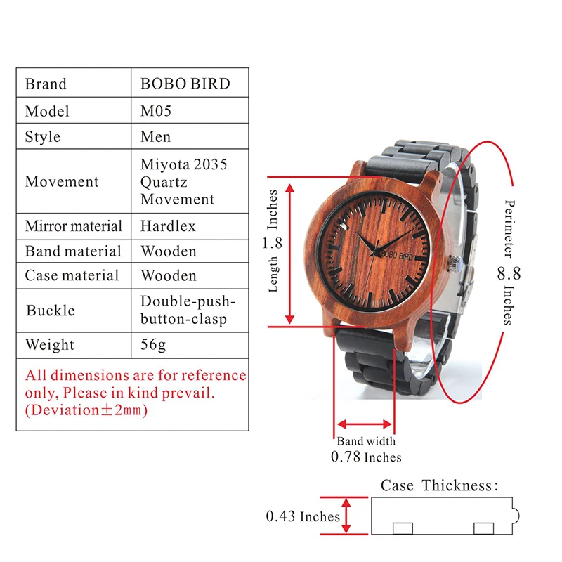 wooden watches M05W2,.08