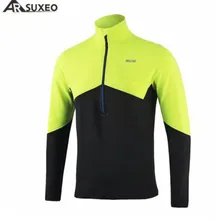 ARSUXEO Running T-shirt Men Active Long Sleeves Quick Dry Training Jersey Sports Clothing Sports Tshirt For Men Running Jersey active style slimming long sleeves round neck quick dry close fitting logo print solid color cotton blend t shirt for men