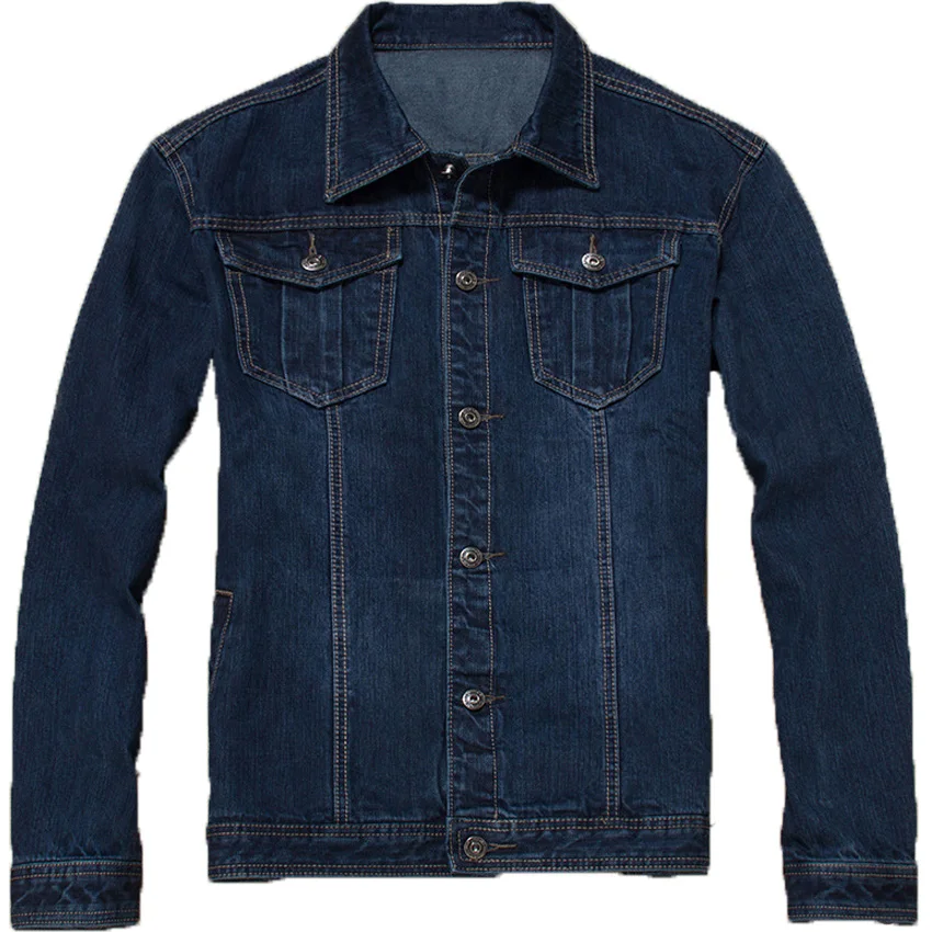 Plus Size 3XL 4XL 5XL 6XL Brand clothing Men's Denim Jacket Turn Down Collar Jeans Jacket Men 65