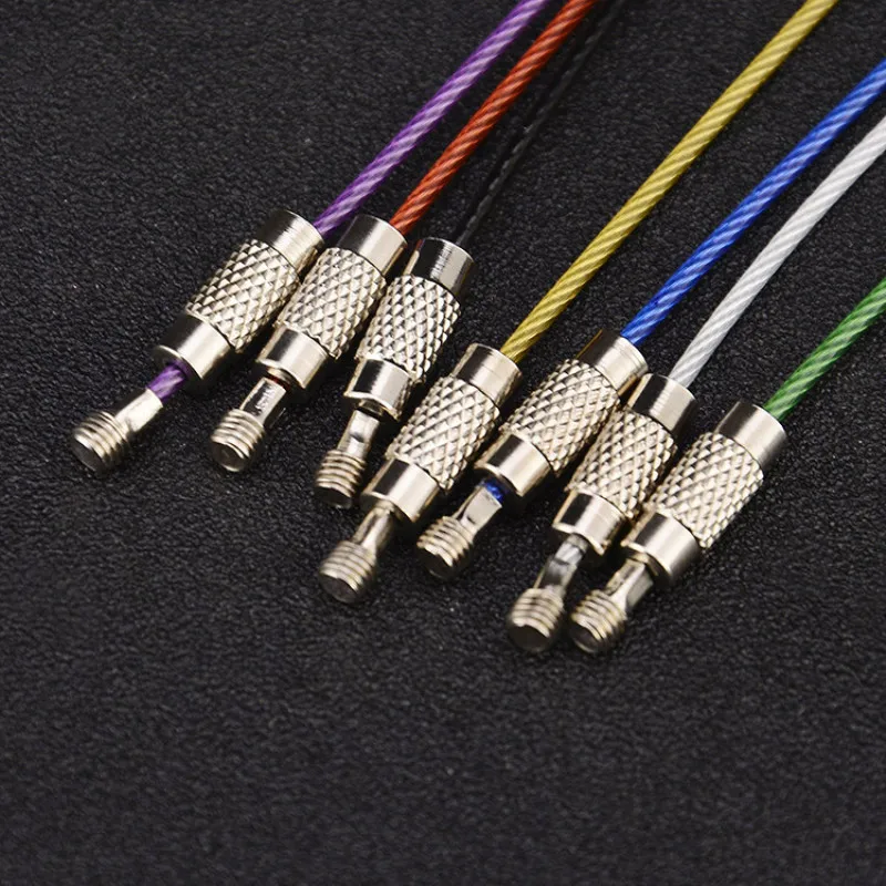 5 Pcs الملونة EDC المفاتيح حلقة من الستانلس ستيل مفتاح حامل في الهواء الطلق أدوات سلك أقراط كابل حبل مسامير التأمين مفتاح سلسلة