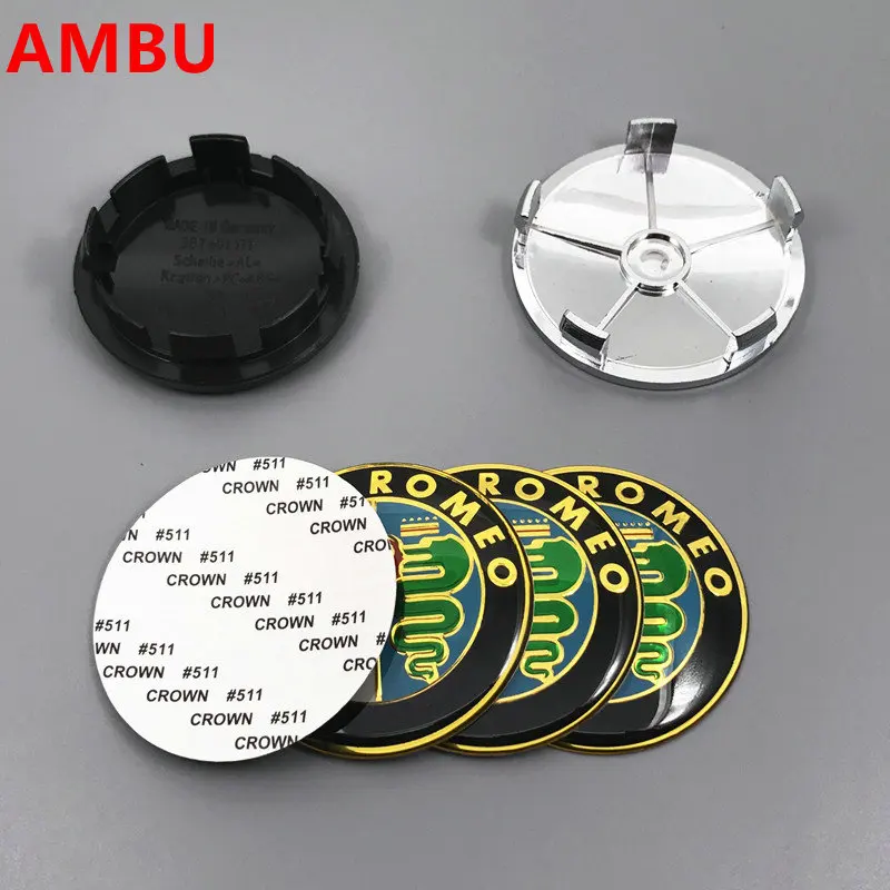 

4pcs 65mm 68mm ALFA ROMEO Car Wheel Center Hub Cap Cover Sticker Rim Emblem Badge Fit For Alfa Romeo Car-styling Accessories