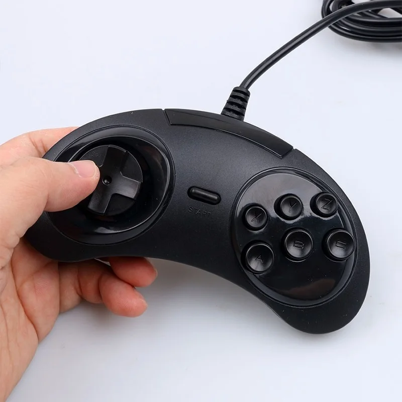 

2pcs Controller Joystick for SEGA Genesis USB Gamepad 6 Buttons for SEGA PCUSB Gaming Joystick Holder for MAC Mega Drive Games