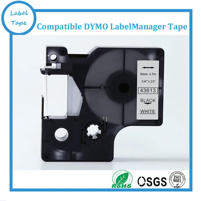 Best Offers 6mmX7m 6mm label black on white tape 43613 compatible d1 label tapes with dymo d1 label printer Best Offers 6mmX7m 6mm label black on white tape 43613 compatible d1 label tapes with dymo d1 label printer