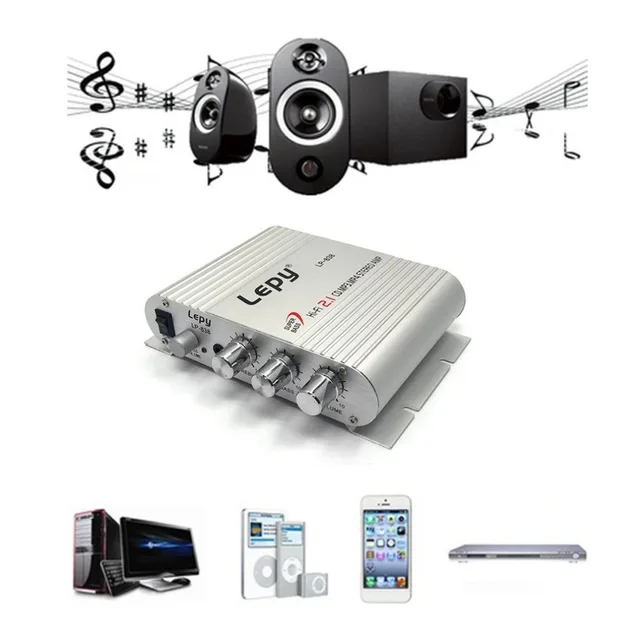 Cheap LP-838 Portable Power Amplifier Hi-Fi 2.1 MP3 Radio Audio Stereo Bass Speaker Booster Player for Home Car Motorbike silver Top Cheap LP-838 Portable Power Amplifier Hi-Fi 2.1 MP3 Radio Audio Stereo Bass Speaker Booster Player for Home Car Motorbike silver Top