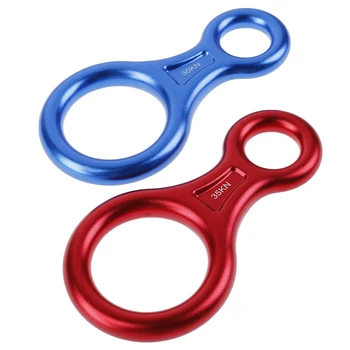 

Rock Climbing Descender 35KN Figure 8 Word Rope Descender Rappel Ring Downhill Eight Ring Rappelling Gear Belay Device Equipment