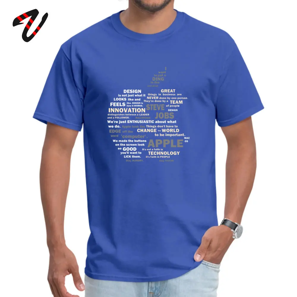 Men's Brand New Normal Tops Shirts Crewneck Summer 100% Cotton Top T-shirts Printed Short Sleeve Apple Quote Cloud Tops Shirt Apple Quote Cloud 502 blue