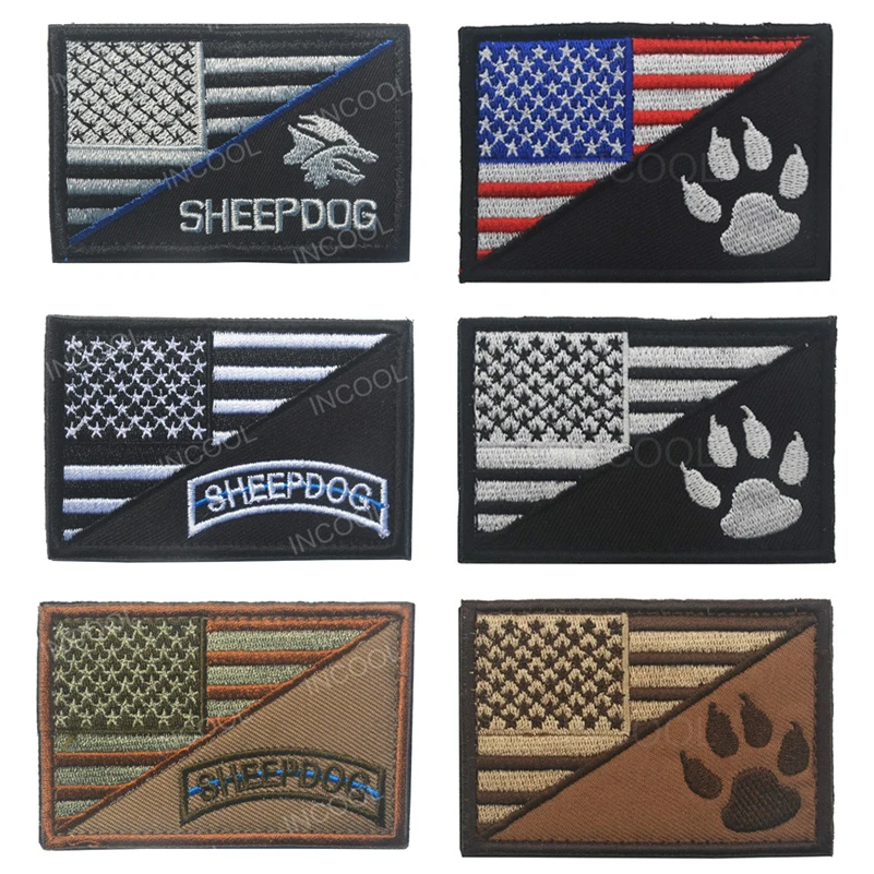 30 PCS SHEEPDOG Embroidery Patch Thin Blue Line US Army Tactical