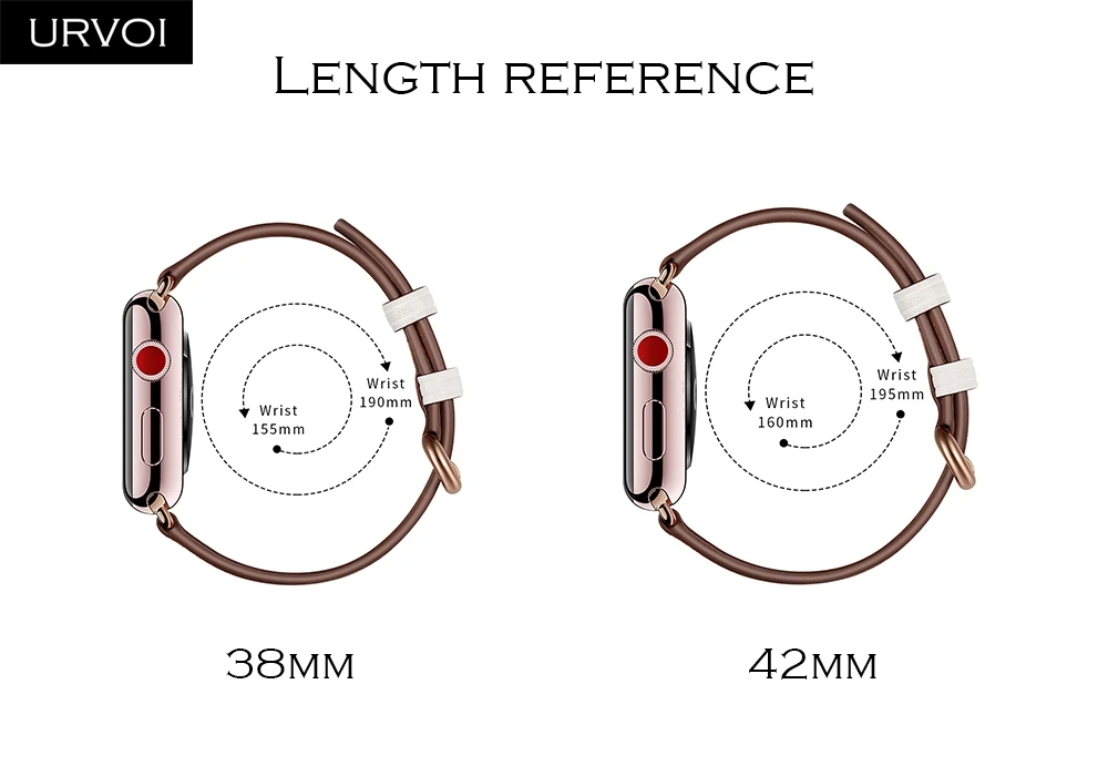 URVOI женский ремешок для apple watch классический из натуральной кожи с пряжкой iwatch