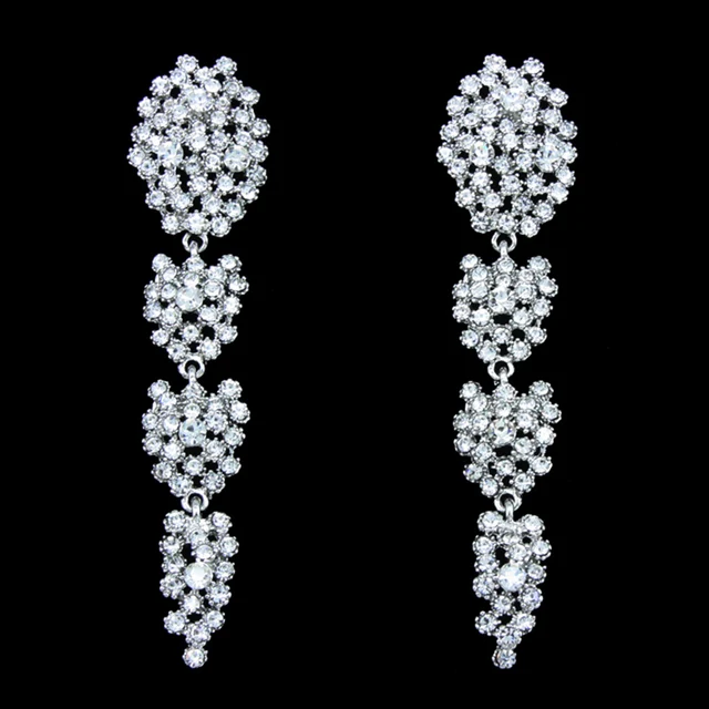 Ocesrio Long Rhinestone Earrings Fashion Jewelry Silver Crystal Ocesrio Long Rhinestone Earrings Fashion Jewelry Silver Crystal Statement Wedding Accessories Brincos Ers