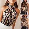 Sexy Off Shoulder Leopard Blouse Chiffon Women Halter Tops Summer 2022 Animal Print Casual Backless Sleeveless Shirts ► Photo 1/5