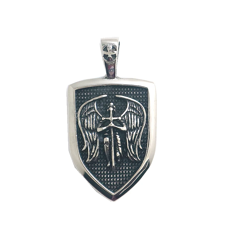 316L нержавеющая сталь св. Майкл Архангел Серебряный новейший крест щит кулон