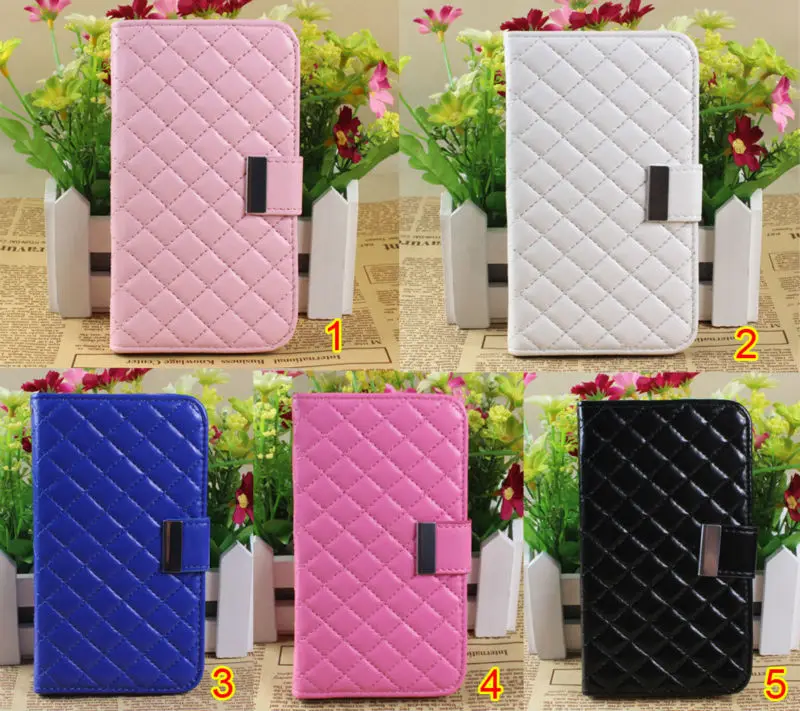 Fashion New Quilted PU Leather Flip Pouch Card Holder Wallet Case Skin
