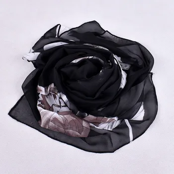 

silk Scarf print Shawls for women wraps bandana ladies Fashion wrap Floral scarfs Hijab cape female stoles muslim wrap bosi