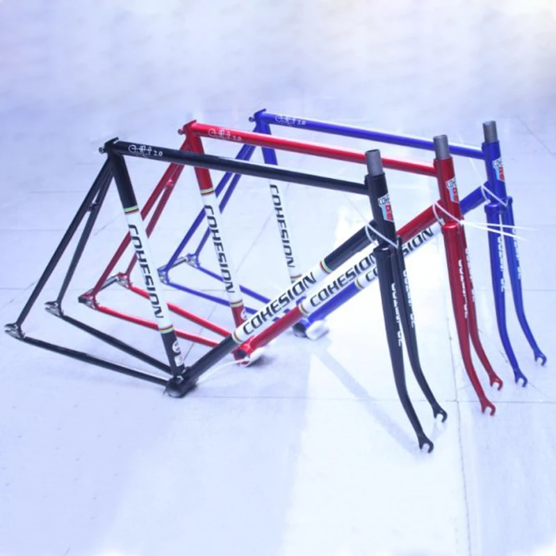 

4130 Chrome molybdenum steel bike frame 700C Fixed Gear Bike frame restoring Gold plating road bike frame 52cm bicycle frame