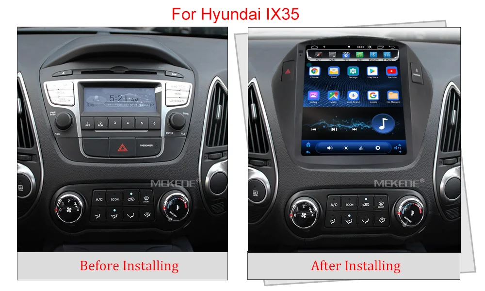 Clearance MEKEDE Android 9.0 Tesla style Car No DVD Player GPS Navigation For Hyundai IX35 2009-2012 radio tape recorder stereo IPS screen 6