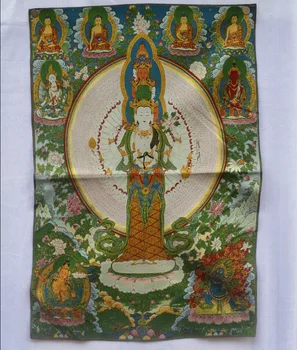 

Collectible Traditional Tibetan Buddhism in Nepal Thangka of Buddha paintings ,Big size Buddhism silk brocade painting p0