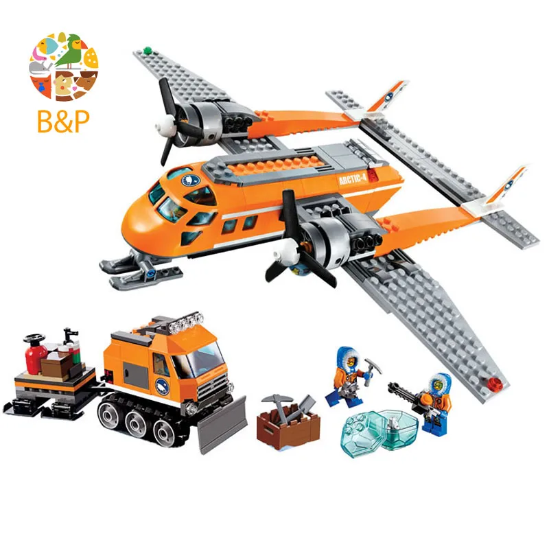 

60064 391pcs City series The Arctic Supply Plane Model Building Block Toy For Children Gift 10441