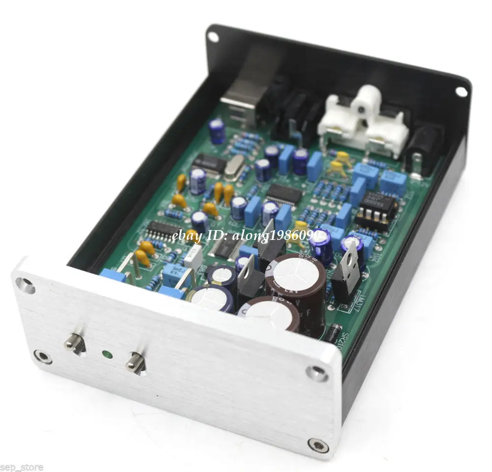 Finished WM8740 + DIR9001 DAC Board Support Coaxial and USB Input Dual Op Amp RC5532DD Decoder
