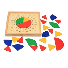 Wooden Circular Mathematics Fraction Division Teaching Aids Montessori Board