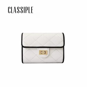 

Small Women's Card Holder Genuine Leather Fashion Solid Female Short Womens Wallets Hasp Credit Card Holder Small Bag 2019 New