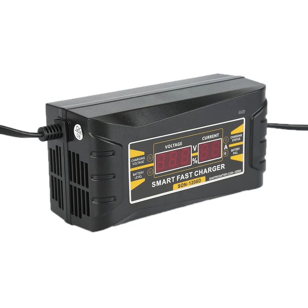 2017 Full Automatic Car Battery Charger EU 110V to 240V To 12V 6A Intelligent Fast Power Charging Wet Dry Lead Acid Digital LCD