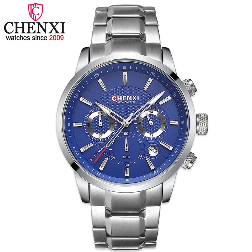 

CHENXI Fashion Brand Men Quartz Watch Men Military Male Sports Full Stee Chronograph Waterproof Wrist Watches Relogio Masculino