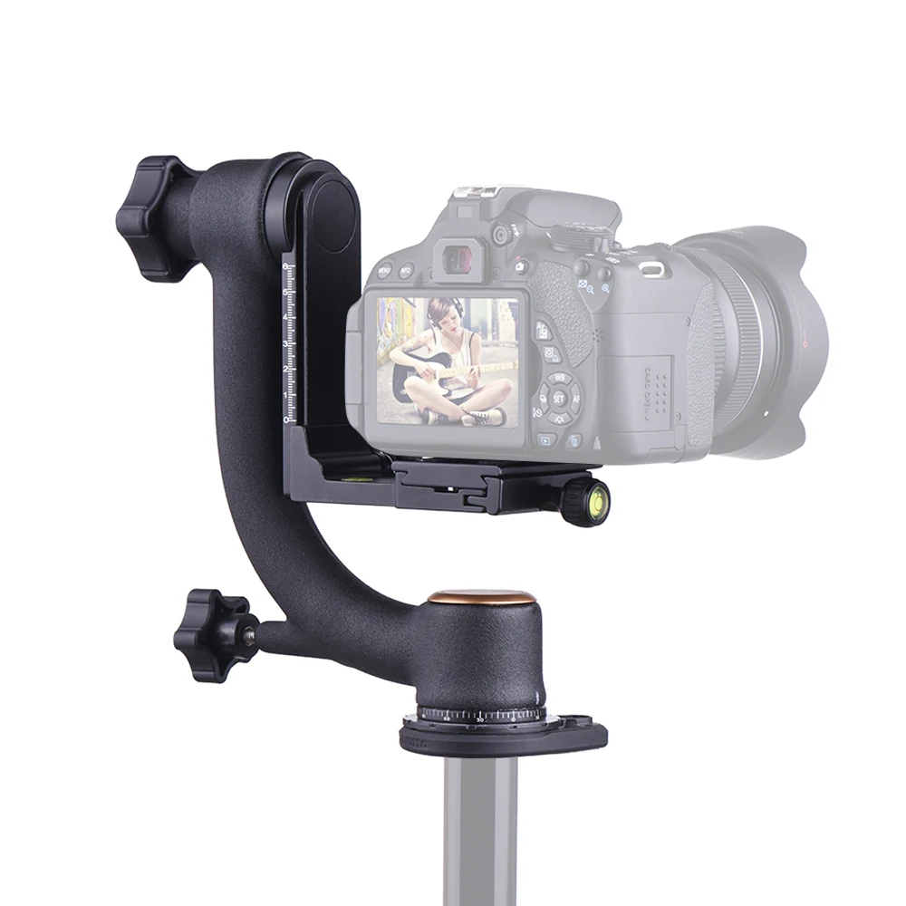 Andoer Aluminum Alloy Gimbal Head Pan Tilt Tripod Head Adopt for Arca