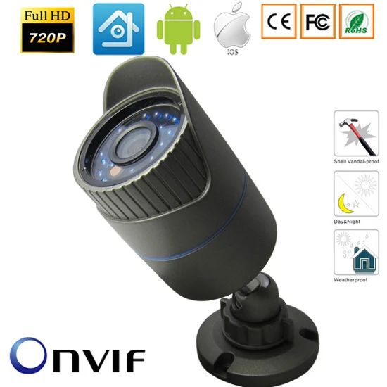 720P/960P/1080P HD IP Camera  Securiy HD Network Waterproof Outdoor IP RCUT Bullet Camera Nightvision I Free Power Supply