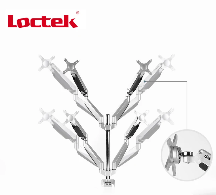 Loctek D7Q четырехъядерный процессор arm настольный монитор крепление 1"-24" монитор держатель газ пружинный рычаг Кронштейн с микрофоном/Аудио/Порты usb D7Q