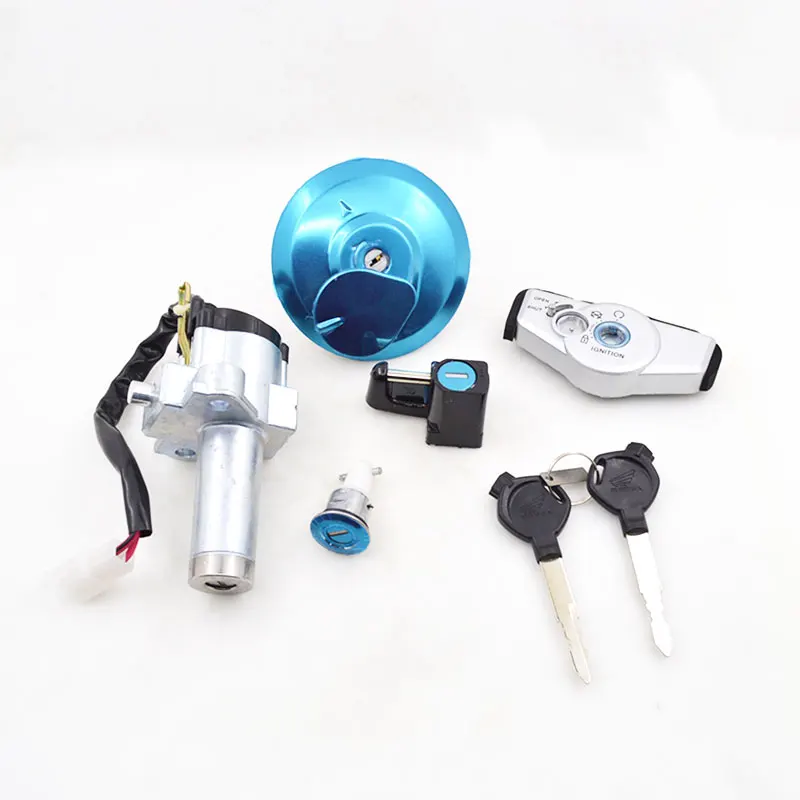 

2088 Motorcycle 2 Wire Ignition Switch Lock+Fuel Gas Tank Cap Cover+Helmet Lock For Honda WH125-8 35010-KVX-900 Spare Parts