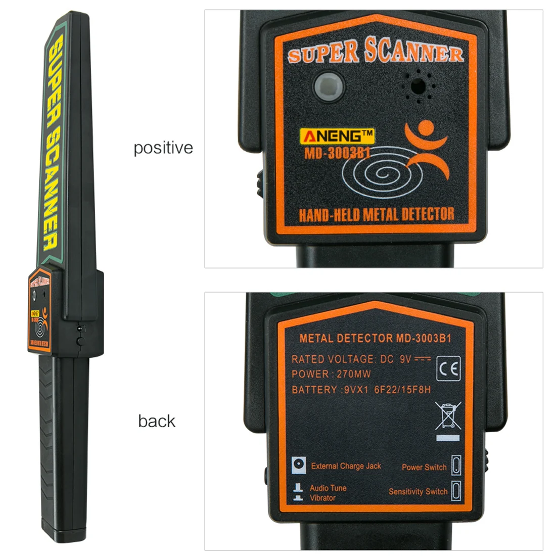 

High Sensitivity Metal Detector Scanners Portable Handheld Security Super Scanner Tool Finder Electronic Measuring Tools