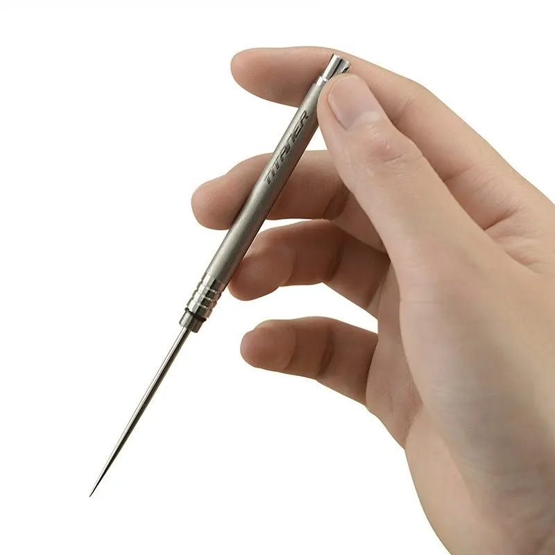 

HOT Outdoor Portable Titanium Alloy Toothpicks Holder Ultra Light Titanium Alloy Multi-function Fruit Fork Travel Kit