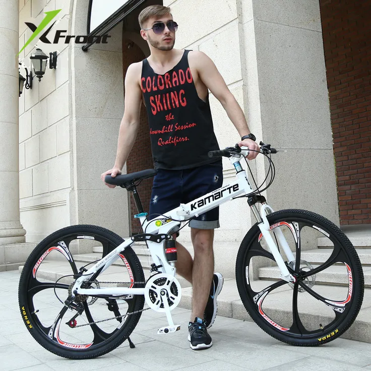 Good Price for  Original X-Front brand 21 24 speed 26'' Carbon steel damping mountain downhill folding bike mtb bic