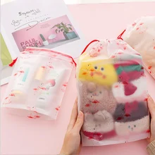 Portable Waterproof Drawstring Bag Wash Pouch Cartoon Travel Bags Clothes Storage Shoe Organizer Cosmetic Pocket handbag